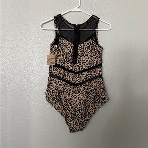 NWT Marina West Leopard Print One-Piece Swimsuit